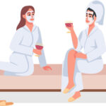 Semi-flat Vector Illustrations Of Women At A Spa